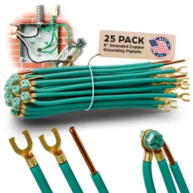 Ap-30270 Airmont Products 25 Pack 8 Inch Dual-gang Pre-stripped Electrical Grounding Wire With Green