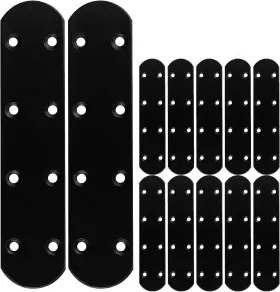 Akolafe 695510129763 12pcs Flat Straight Brace 6.7 Inch Heavy Duty Black Bracket 1.5