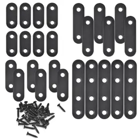 Al-zj28 Allwin Mending Plates For Wood - 28 Set 4 Sizes 1.42/1.81/2.2/3 Inches Black