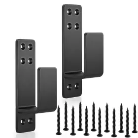 022bk Amzfine 2x4 Door Barricade Brackets Heavy Duty 2pcs Bar Holder For Home