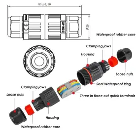 68723101 Andefu 3 Pcs 2-pin Ip68 Outdoor Waterproof Junction Wire Connector Pin Ferrous #2