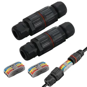 68723101 Andefu 3 Pcs 2-pin Ip68 Outdoor Waterproof Junction Wire Connector Pin Ferrous