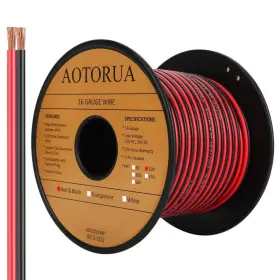 At-2-102 Aotorua 100ft 16/2 Gauge Red Black Cable Hookup Electrical 16awg