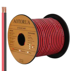 At-2-104 Aotorua 100ft 20awg Electrical Wire 20/2 Gauge Oxygen Free Copper 12v/24v Red&black