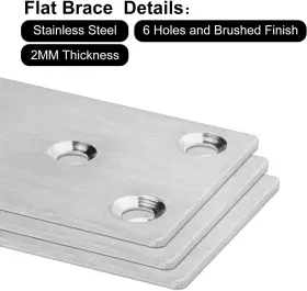 Avantaway-1-10-2 Aselected 745695691804 30 Pcs Sliver Mending Bracket Plate 1.5x3.1inch-30pack #3