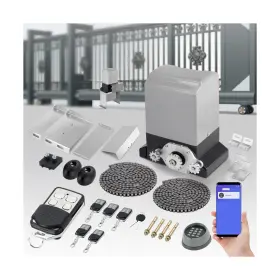 Asgo 762716301313 3300lbs Automatic Sliding Gate Opener App Control Complete Kit Driveway Slid