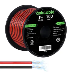 Askcable 771077866577 14 Gauge Wire Awg Electrical Cable 2 Conductors Red 14awg 100ft