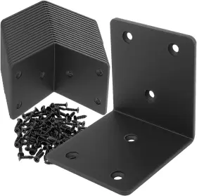 Aysum 721545124821 20pcs Black Angle Bracket 2 Inch X2 Stainless 2x2x2- 20pack