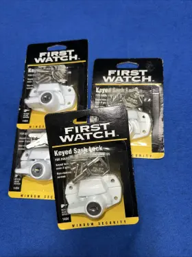 1404 Belwith International Lot Of 4 First Watch Keyed Window Locks For Double Hung Wood Frame Windows