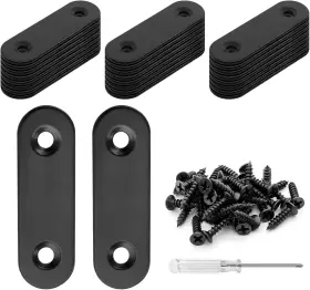 Qy20221109-301 Biaungdo 20 Sets 2 Inch Stainless Steel Flat Plate Straight 50x16x2.0mm Black