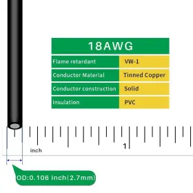 02so1805c6 Binneker 18 Gauge Pvc 1007 6 Colors Each 5ft Red Black White Blue Green And Yellow #2