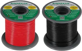 02so20100c2 Binneker 20 Gauge Pvc 1007 Solid Electric 2 Colors Each 100ft Red And Black