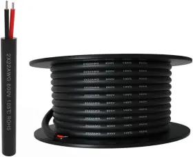 04222 Binneker 22 Gauge 2 Conductors Awg Xlpe Solid Electrical Wire 50ft Black