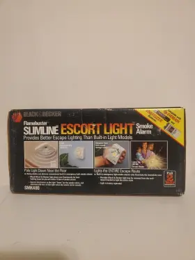 Smk400 Black Decker And Flamebuster Slimline Escort Light Smoke Alarm Vintage #2