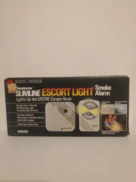 Smk400 Black Decker And Flamebuster Slimline Escort Light Smoke Alarm Vintage