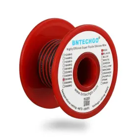 30008 Bntechgo 26 Gauge Awg Each Color 50ft Silicone Wire Red And Black