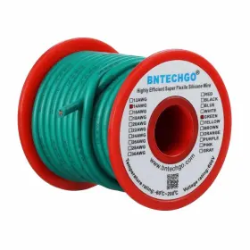 400008 Bntechgo 14 Gauge Silicone Wire Spool 25ft Green