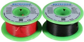 Bntechgo 619317717848 22 Awg Pvc Solid Wire Each Color 25ft Gauge Red And Black