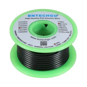 Bntechgo 619317717886 22 Gauge Awg Pvc Solid Wire 25ft Black