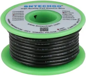 1007 Bntechgo 619317720015 20 Awg Pvc Solid Wire 25ft Gauge Black