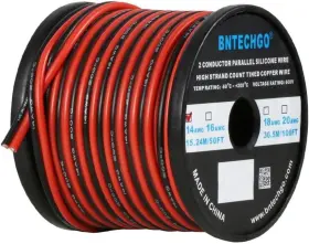 Bntechgo 742271698684 14 Gauge Flexible 2 Awg 50ft Parallel Silicone Wire