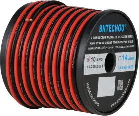 Spw10g008f50c2 Bntechgo 10 Gauge Flexible 2 Awg 50ft Parallel Silicone Wire