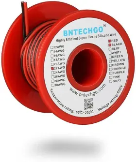 Spw22g008f25c2 Bntechgo 22 Gauge Flexible 2 Awg 25ft Parallel Silicone Wire