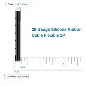 Srw28g008p2f100b Bntechgo 28 Gauge Silicone Ribbon Cable Flexible 2p Black 100 Ft Flat 2 #2