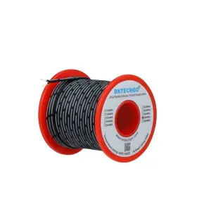 Srw28g008p2f100b Bntechgo 28 Gauge Silicone Ribbon Cable Flexible 2p Black 100 Ft Flat 2