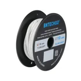 Bntechgo Sw10a1050008f25w 10 Gauge Silicone Wire Spool 25 Ft 25ft White