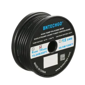 Sw10a1050008f50b Bntechgo 10 Gauge Silicone Wire 50ft Black