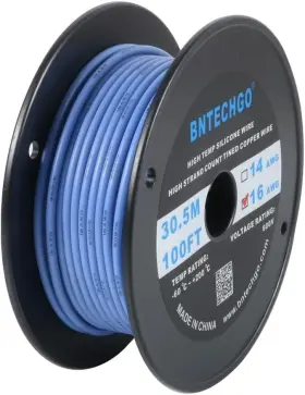 Sw16a252008f100bb Bntechgo 100f 16 Gauge Silicone Wire Spool 100ft Blue