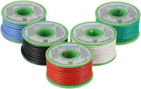 Sw16a252008f25c5 Bntechgo Rbwbbg 16 Gauge Silicone Wire Each Color 25 Ft Red Black White Blue Green