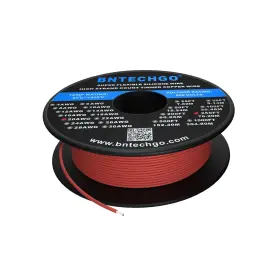 Sw20a100008f250r Bntechgo 20 Gauge Silicone Wire Spool 250ft Red