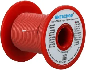 Sw20g100008f100r Bntechgo 20 Gauge Silicone Wire Spool 100ft Red
