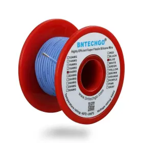 Sw20g100008f50bb Bntechgo 20 Gauge Silicone Wire Spool 50 Ft Blue 50ft