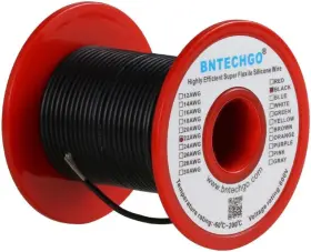 Sw22g60008f100b Bntechgo 22 Gauge Silicone Wire 100ft Black