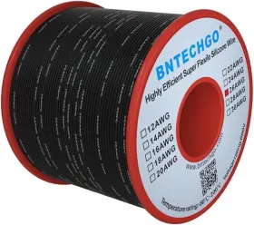Sw26g30008f250b Bntechgo 26 Gauge Silicone Wire 250ft Black