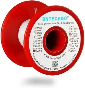 Sw30g11008f250w-r Bntechgo 30 Gauge Silicone Wire 250ft White