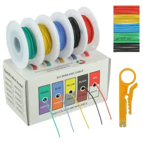 Bojack 762917230238 28 Awg Flexible Silikondraht Red Black Yellow Blue Green