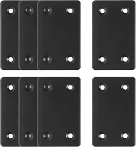 Jiawong2104270320 Bonsicoky 8pcs Flat Straight Brace 2.4 Inch X 1.5 / 60mm 38mm - 8 Pcs Black