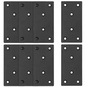 Jiawong2104270321 Bonsicoky 8pcs Flat Straight Brace Brackets Stainless 4 Inch X 2 - 8 Pcs Black