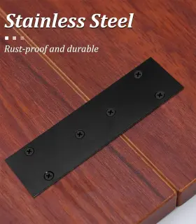 Jiawong2104270322 Bonsicoky 4pcs Flat Straight Brace Brackets Stainless 6.65 Inch X1.89 / 169 X 48 Mm Black #3