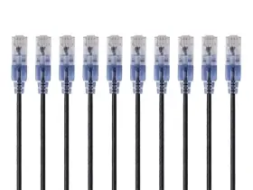 133267 Branded Slimrun Cat6a Ethernet Patch Cable - 25 Feet Black