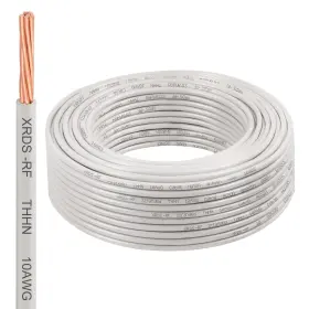 Branded 635408937728 10awg Thhn Wire 100ft Electrical Building Stranded White