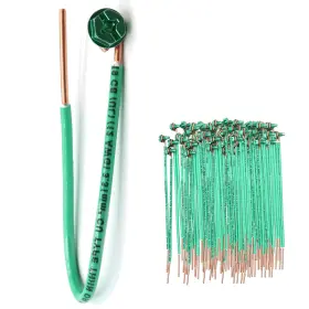 Ap-12039 Branded Pack Of 100 12 Awg Solid Copper Ground Wire With Green Screws