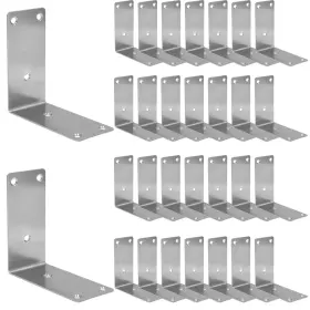 Hiab3041 Branded 30pcs 304 Stainless Steel Corner Brace For Wood Heavy Duty 5x1x1in Silver