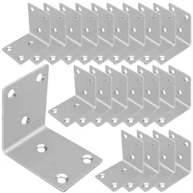 2.6x1.89x0.08in Branded Hpql003 40pcs L Bracket Corner Braces 304 Stainless Steel Sliver