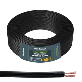 L142w100b Branded 14/2 Low Voltage Landscape Lighting Wire Outdoor 100ft Black