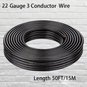 Brightroom 744348883849 22 Gauge 3 Conductor Electrical Wire Awg Tinned Copper Black Yellow #3